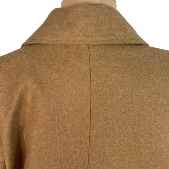 Brave Soul ASOS Camel Brown Wool Blend Dixie Coat 14 Longline Oversized Neutral - Picture 7 of 13